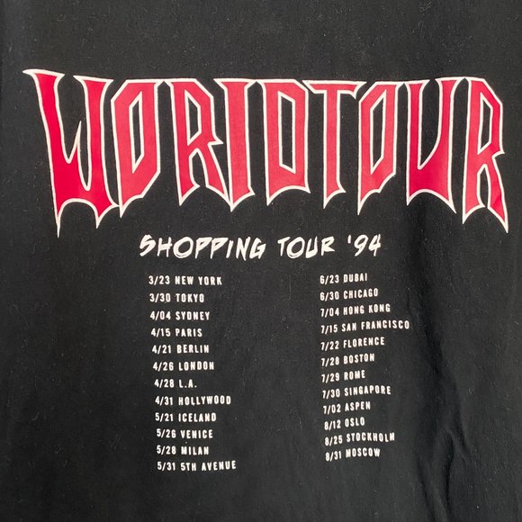 Vintage Black 'World Tour' Cropped T-Shirt - Picture 2 of 2